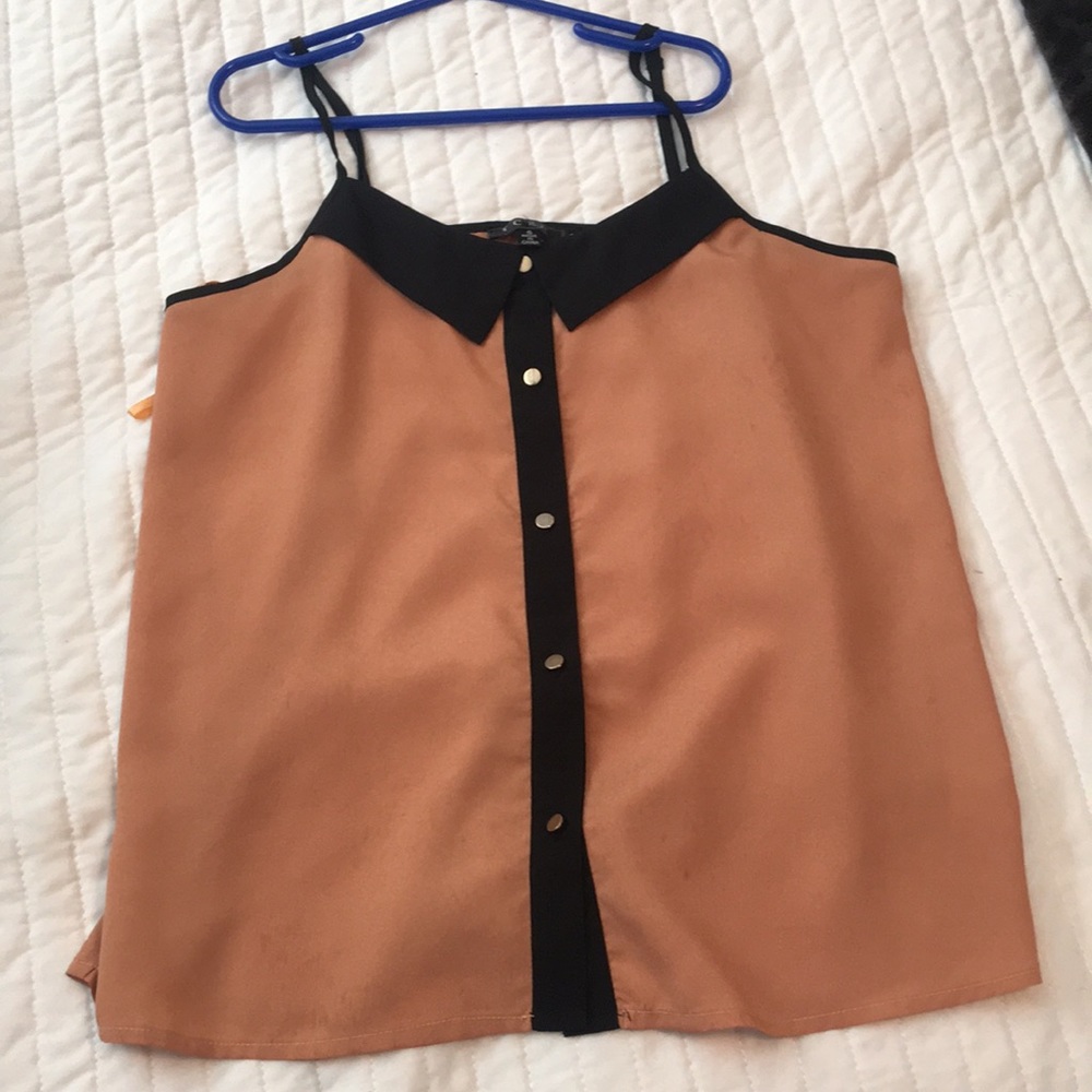 Burnt orange/black small tank top